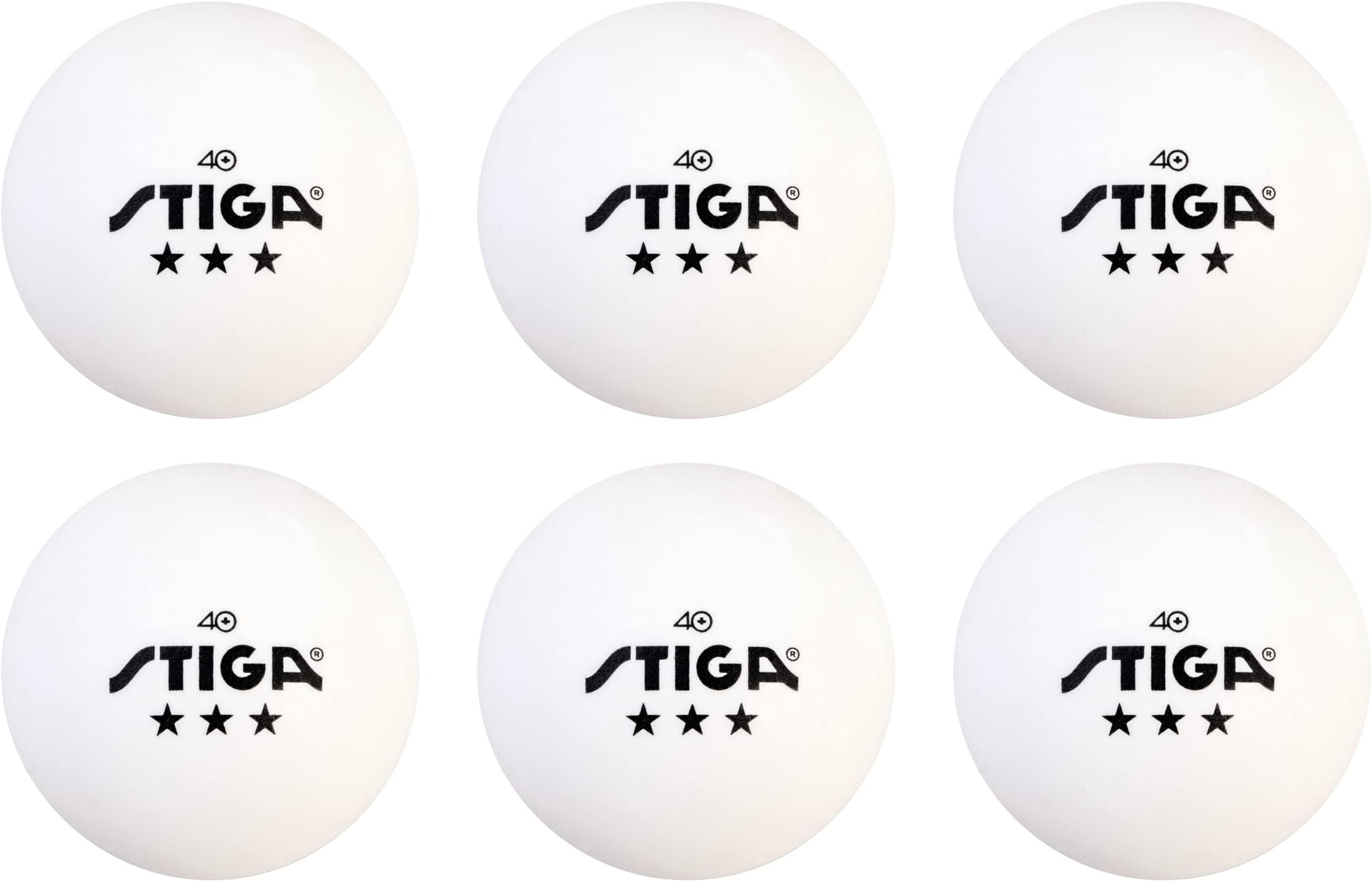 STIGA Tournament-Quality 3-Star Ping Pong Balls – Official Size and 40mm Weight – Ultimate Durability and High-Performance Table Tennis Balls – 6 Pack (White) - for Indoor/Outdoor Ping Pong Table