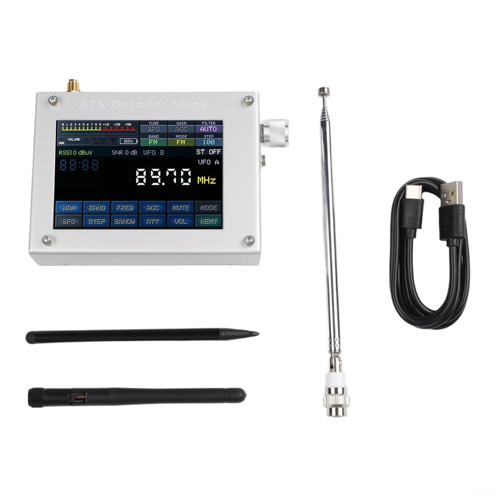Récepteur radio numérique en aluminium compact 115 x 85 mm