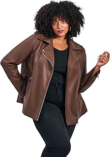 Avenue Women's Plus Size Jane Faux Leather Jacket