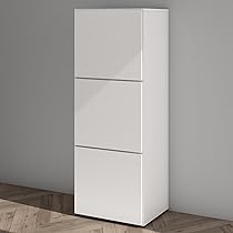 Mai & Mai Scarpiera Portascarpe 45x36x120cm, Porta Scarpe Armadio Scaffale Portascarpe 3 Ante + 6 Scomparti per Ingresso Soggiorno, Camera da Letto Schuhschrank02, Bianco opaco