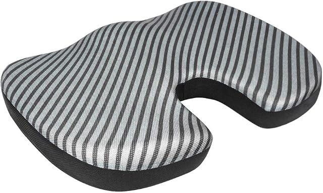 Amazon Basics Memory Foam Seat Cushion - Striped, U-Shape