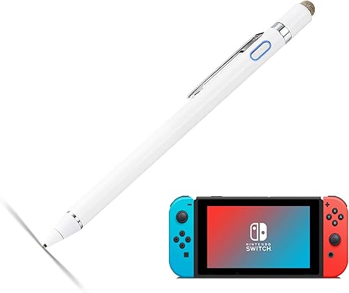 Lápiz óptico para Nintendo Switch, lápiz digital EVACH con punta ultrafina de 0.069 pulgadas para Nintendo Switch, color blanco