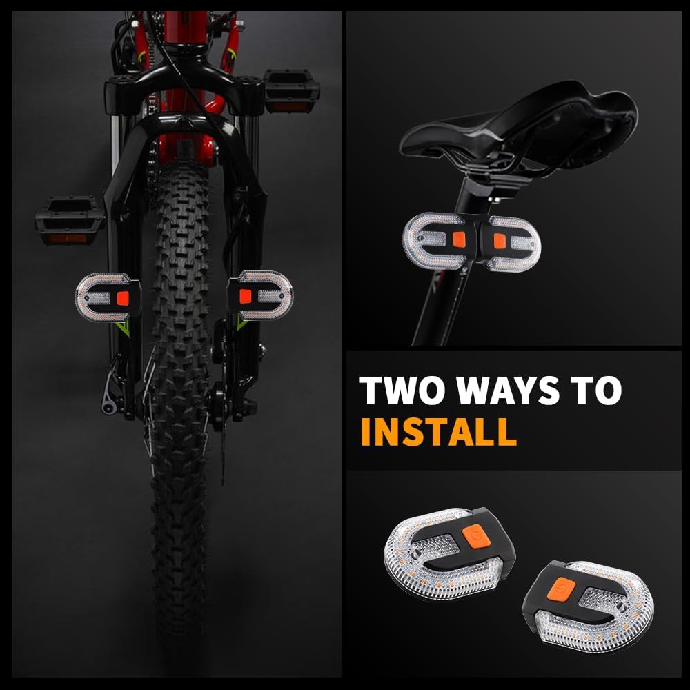 TEGUANGMEI Bike Tail Light with Turn Signal, Split Bicycle Rear Lights, USB Rechargeable Turn Signal Bike Taillights for Cycling, Cyclist Safety Warning Bike Light 5 Mode (Only One Remote Control)