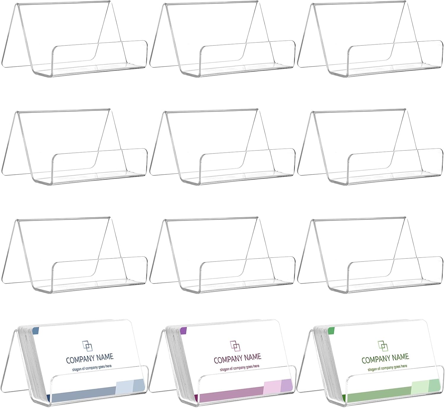 Hedume 12 Pack Business Card Holder for Desk, Office