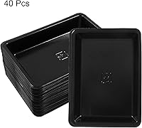 Vista 2 de Hitefu 40 mini platos de salsa de soja, platos de plástico para salsa de inmersión, plato rectangular de inmersión para sushi, platos desechables