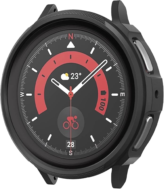 Spigen Liquid Air for Samsung Galaxy Watch 5 Pro 45mm Case (2022) | Lightweight Flexible Slim Scratch Resistant Shock Proof TPU Cover - Matte Black