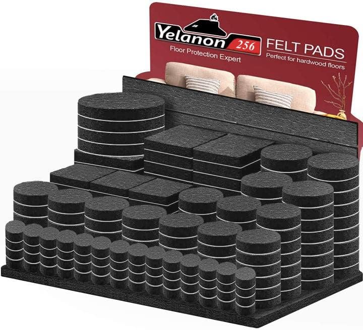 Felt Furniture Pads - 256 Pcs Furniture Pads Self Adhesive, Cuttable Felt Chair Pads, Anti Scratch Floor Protectors for Furniture Feet Chair Legs, Furniture Felt Pads for Hardwoods Floors (Beige)