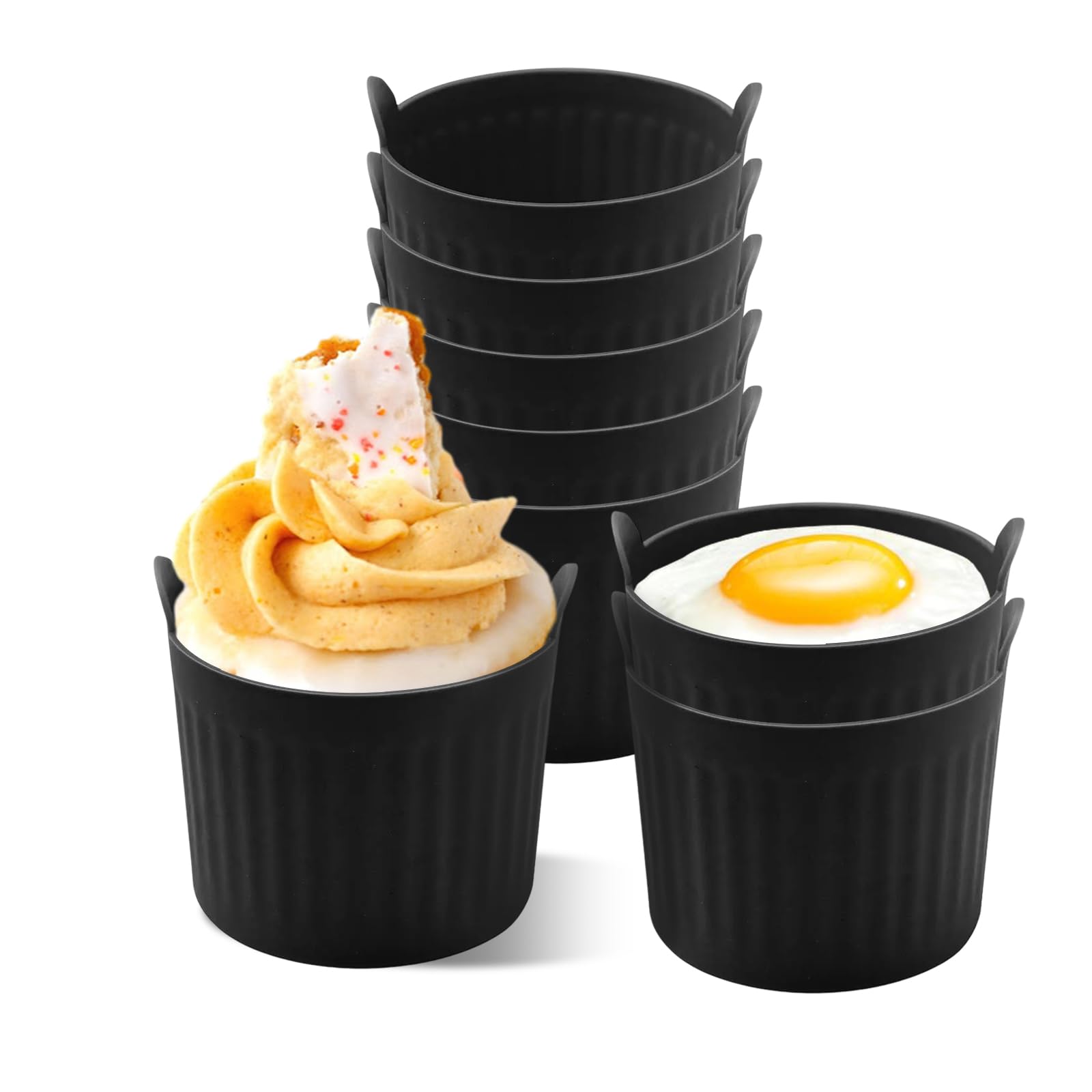 PIWOSGOL Stampo in silicone per friggitrice ad aria calda, 4 confezioni di stampi per uova per friggitrice ad aria calda, piccolo stampo in silicone Airfryer