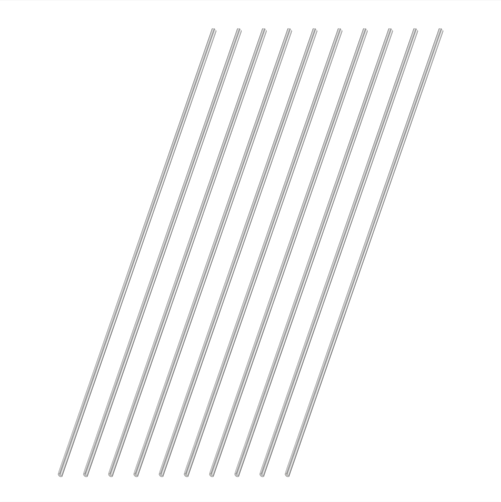 Aluminum Rods 2mm x 300mm Round Solid Shaft Lathe Bar Stock for DIY Crafts RC Aircraft Model Car 10pcs