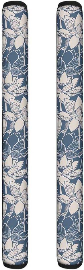 NETILGEN 1 Pair Washable Refrigerator Door Handle Cover Lotus Flower Print Keep Your Kitchen Appliance Clean from Smudges, Food Stains
