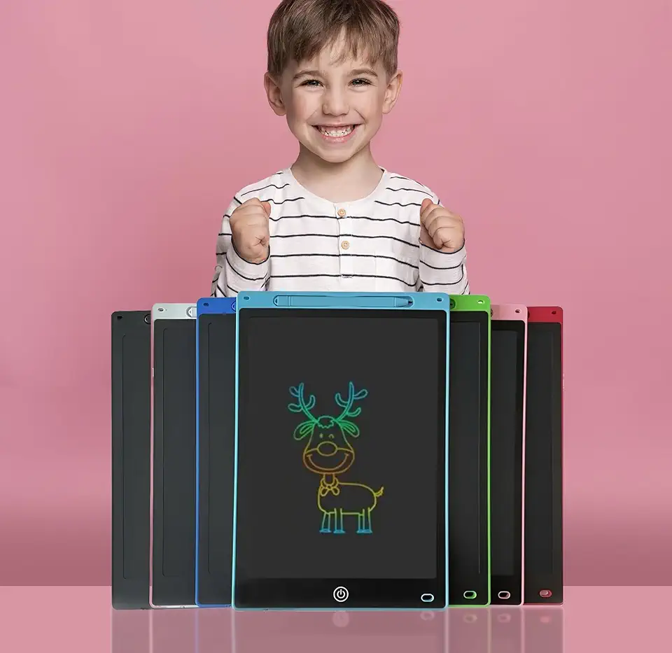 Lousa Mágica Infantil Digital LCD 8,5 Polegadas – Tablet de Escrita Colorida para Desenho, Educativa - Cores Sortidas