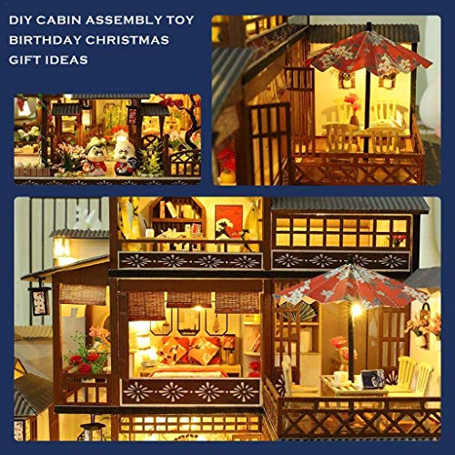 3D-Puzzle DIY Puppenstuben Kit Assembled Miniatur Aus Holz Kabine Handmade Haus Für Mädchen Weihnachten Geburtstag – Bild 6