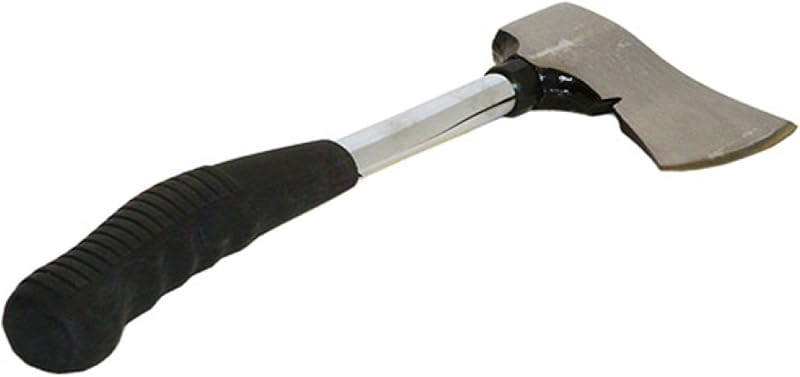 Axe with Durable Steel Head & Non-Slip Grip Handle, Great for Splitting Wood & Hammering Stakes, Ideal for Camping, Survival, Landscaping