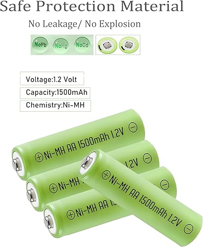 Miniatura 3 de 12 paquetes AA 1500mAh baterías recargables de alta capacidad precargadas 1.2V Ni-MH AA batería recargable