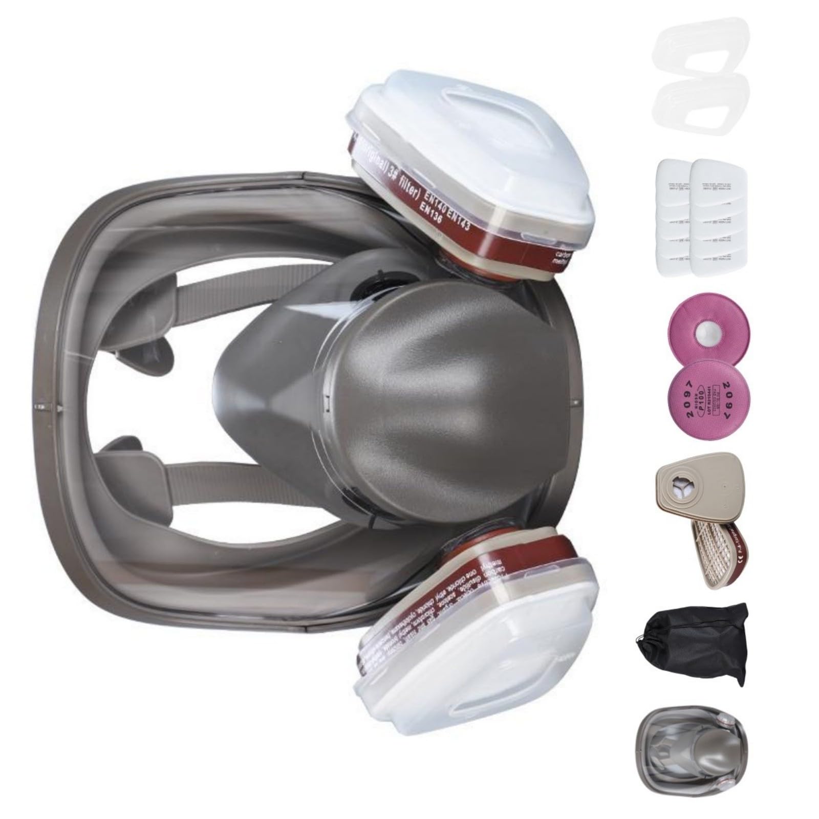 Masque respiratoire de sécurité adapté vapeurs organiques, produits chimiques, ponçage, soudage, travail du bois, à la peinture et environnements poussiéreux