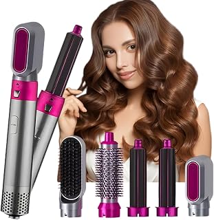 Frizz Free Hair Straightener with Detachable Hair Styler Electric Hair Dryer Brush Rotating for All Hairstyler For Women, Fast Heat-Up(30s),3 Heat Settings Hot Air Brush, 5 in 1 Hair Dryer hot air Brush Styler,