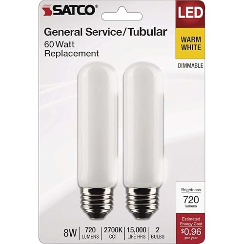 Miniatura 2 de Satco 21866-8T10LEDFR927120VE262CD Tubular (S21866) Bombilla tubular esmerilada para imagen