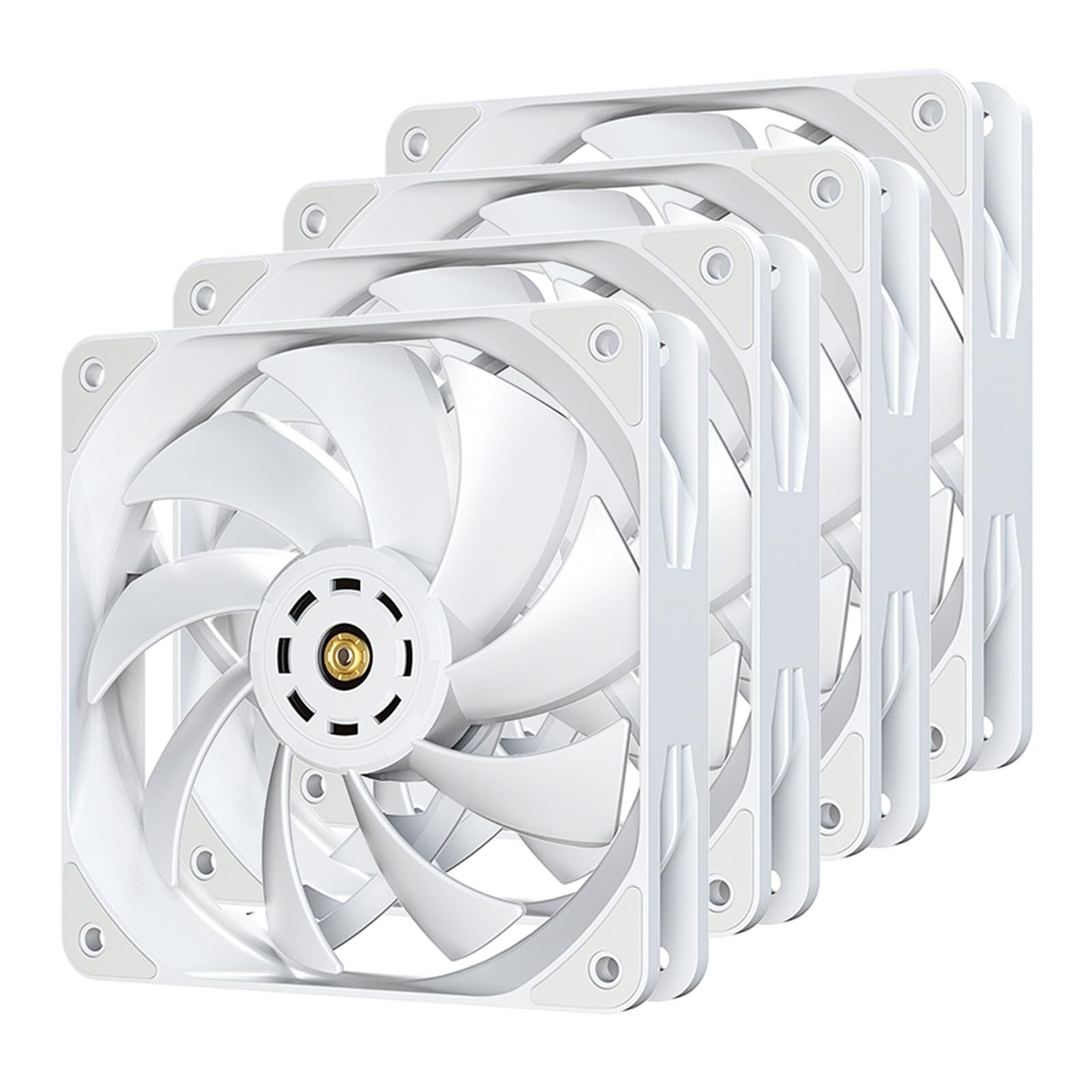 Ventilateur FDB silencieux et résistant aux chocs DY-12025 PWM 12V 1800 TR/Min blanc PC sans RGB