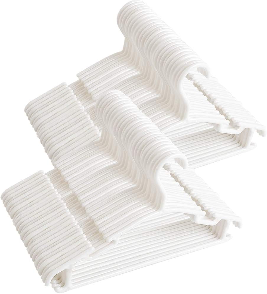 GoodtoUBaby Hangers Kids Hanger Plastic Toddler Hangers Childrens Infant White Hangers 80 Pack