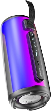Mikado MD-17BT Kablosuz Karaoke Hoparlör Capella Siyah 10W 1 RGB Mikrofonlu Transparan/Bt/TF Kart/Aux/Usb TWS 1800 mAh Bataryalı Speaker 3 Ses Efekti Kablosuz Mikrofon 360° Renkli LED ışık