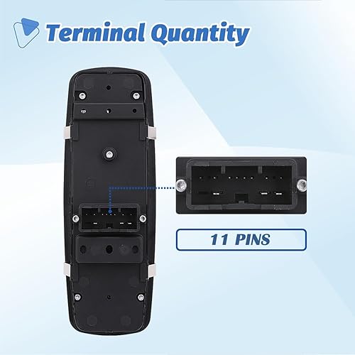 Miniatura 4 de Interruptor de ventana eléctrica, botón de control principal compatible con Ram 1500 2500 3500 2016-2018, Dodge Charger 11-19, Dodge Journey 11-12,