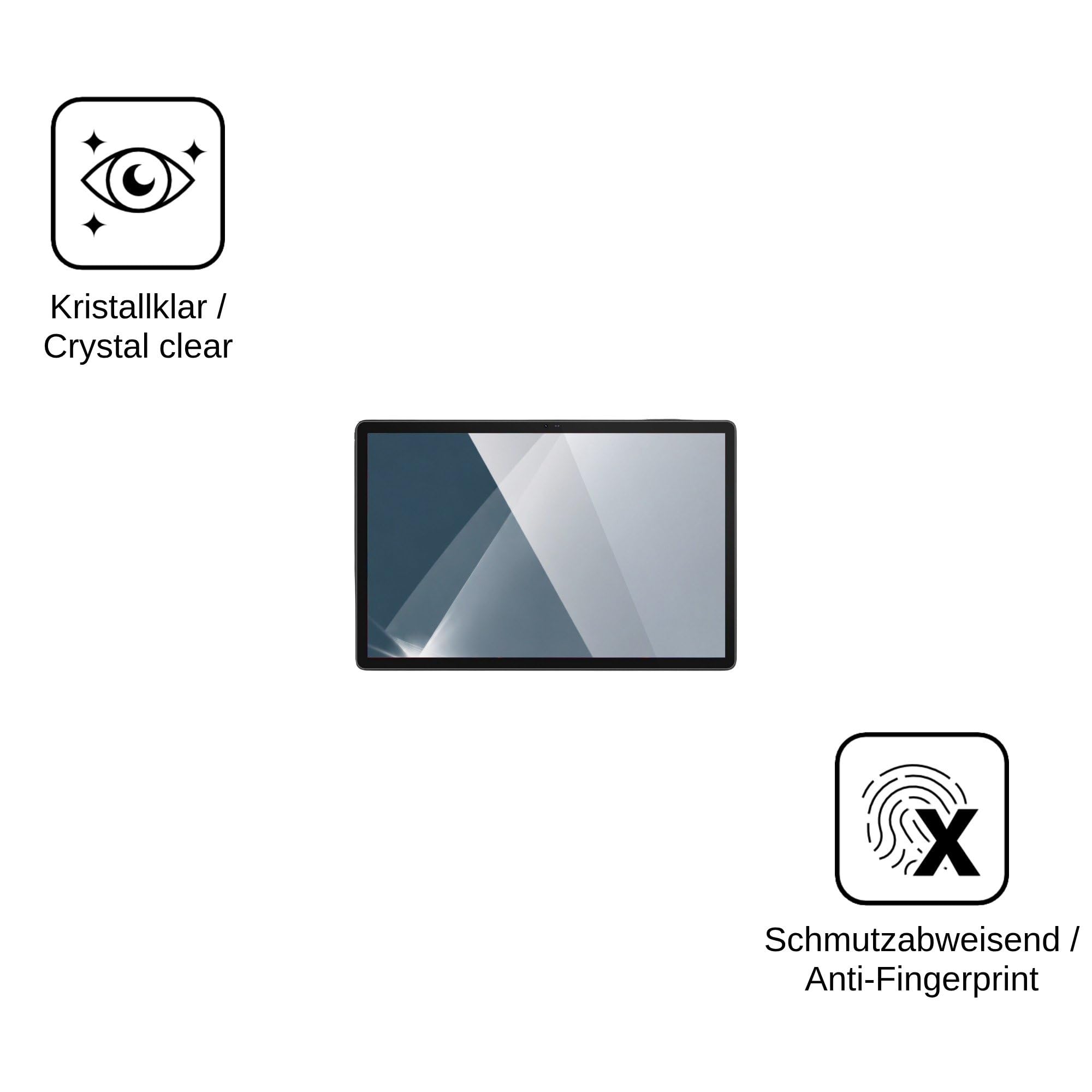 dipos 2x Protector de Pantalla 9H claro para Yicty 14-Zoll Android 15 Tablet