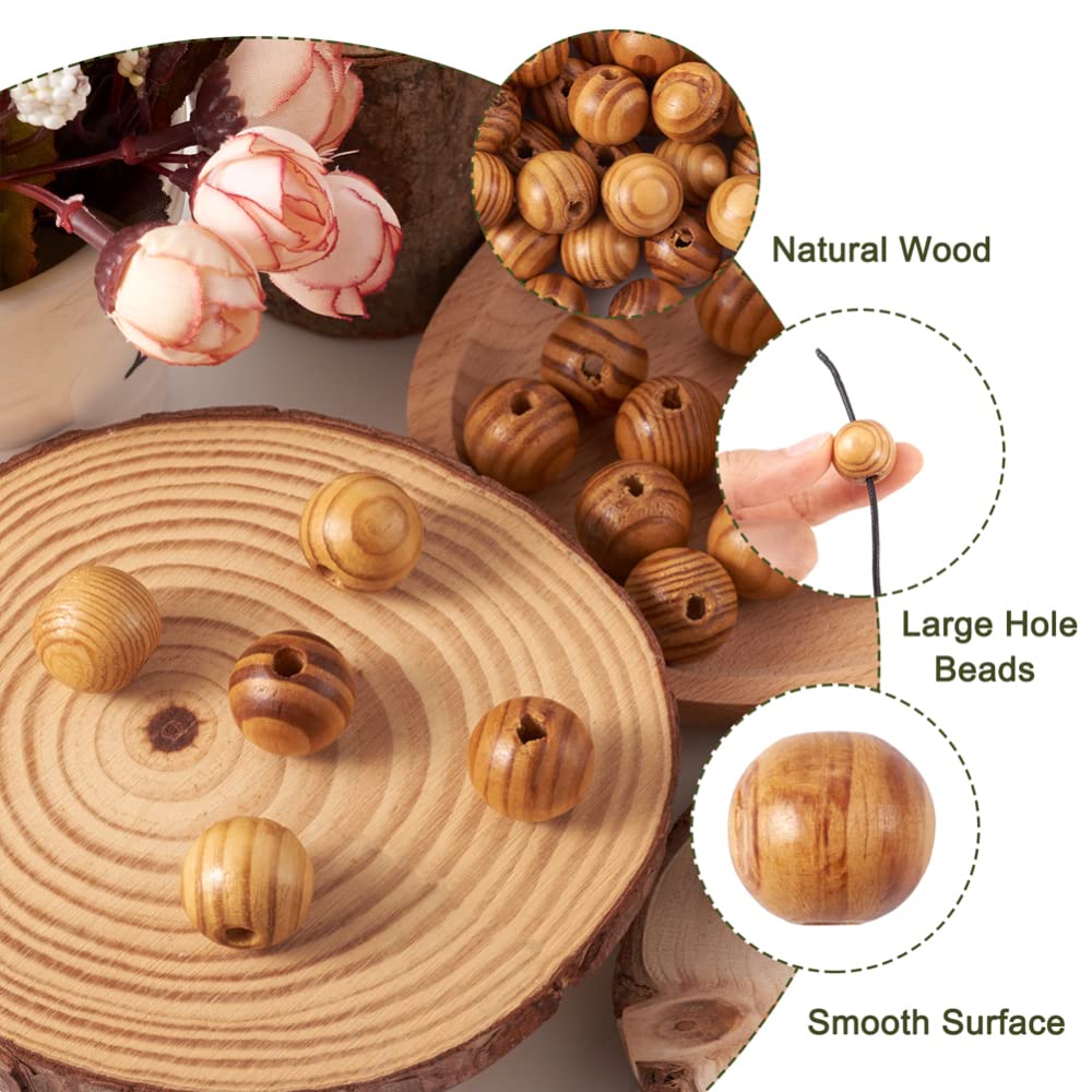 Lot De 50 Perles Rondes En Bois Bleu Sarcelle De 18 Mm Avec Trou