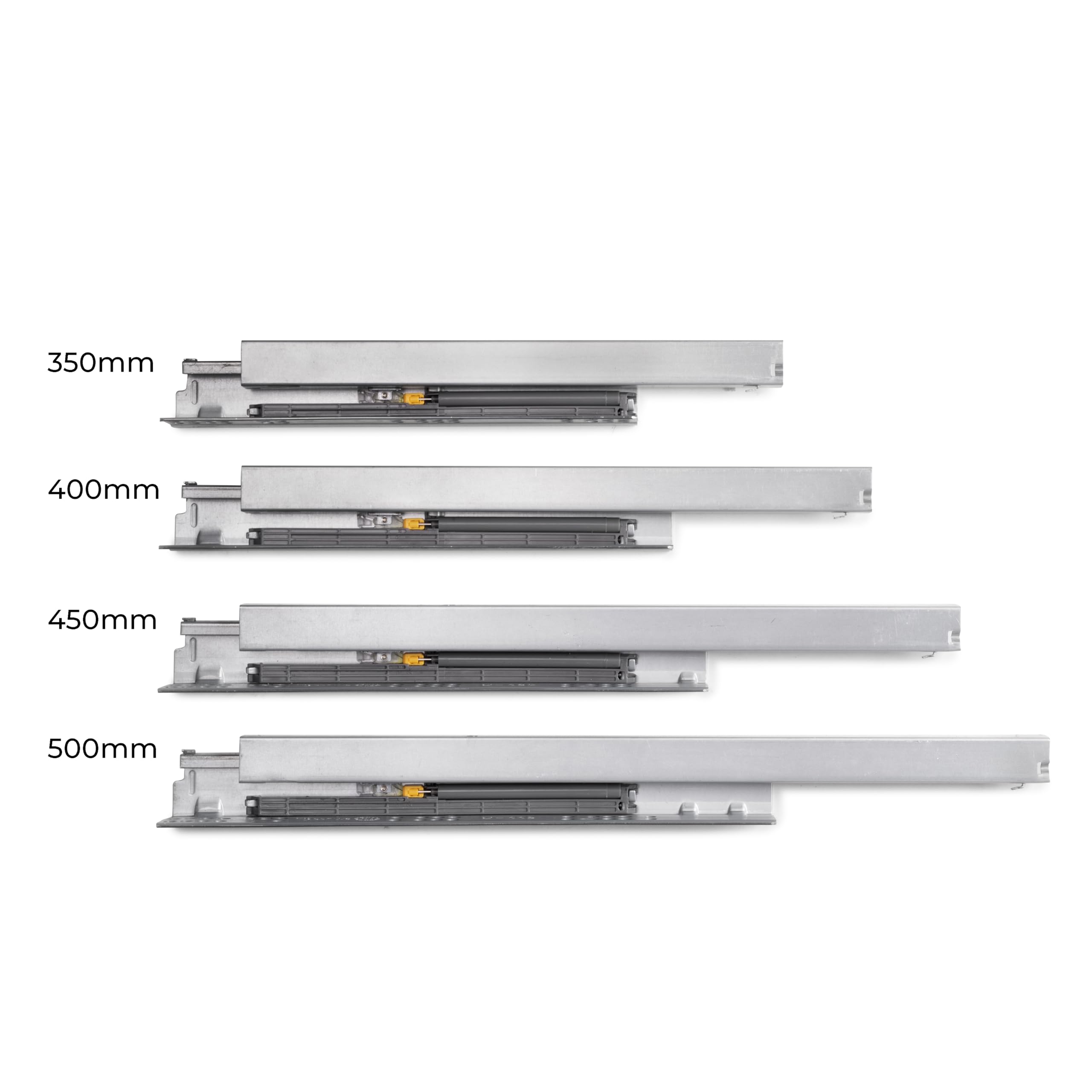 Emuca - Kit cajón para cocina o baño, altura 178mm, profundidad 350mm, 30Kg, cierre suave, tableros no incluidos, Acero, Gris antracita
