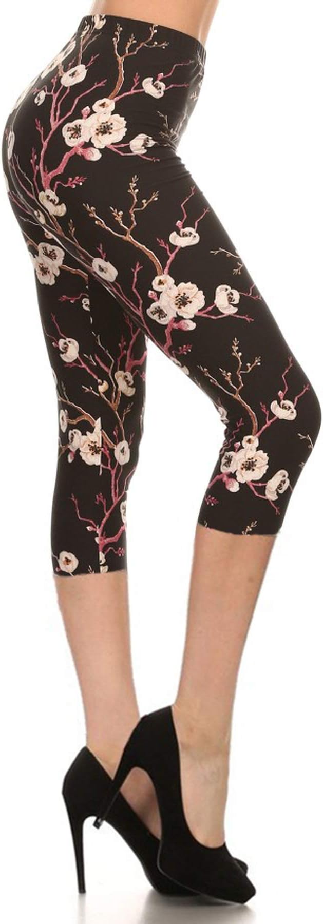Leggings DepotHigh Waisted Floral & Space Print Leggings for Women - Regular, Plus, 1X3X, 3X5X