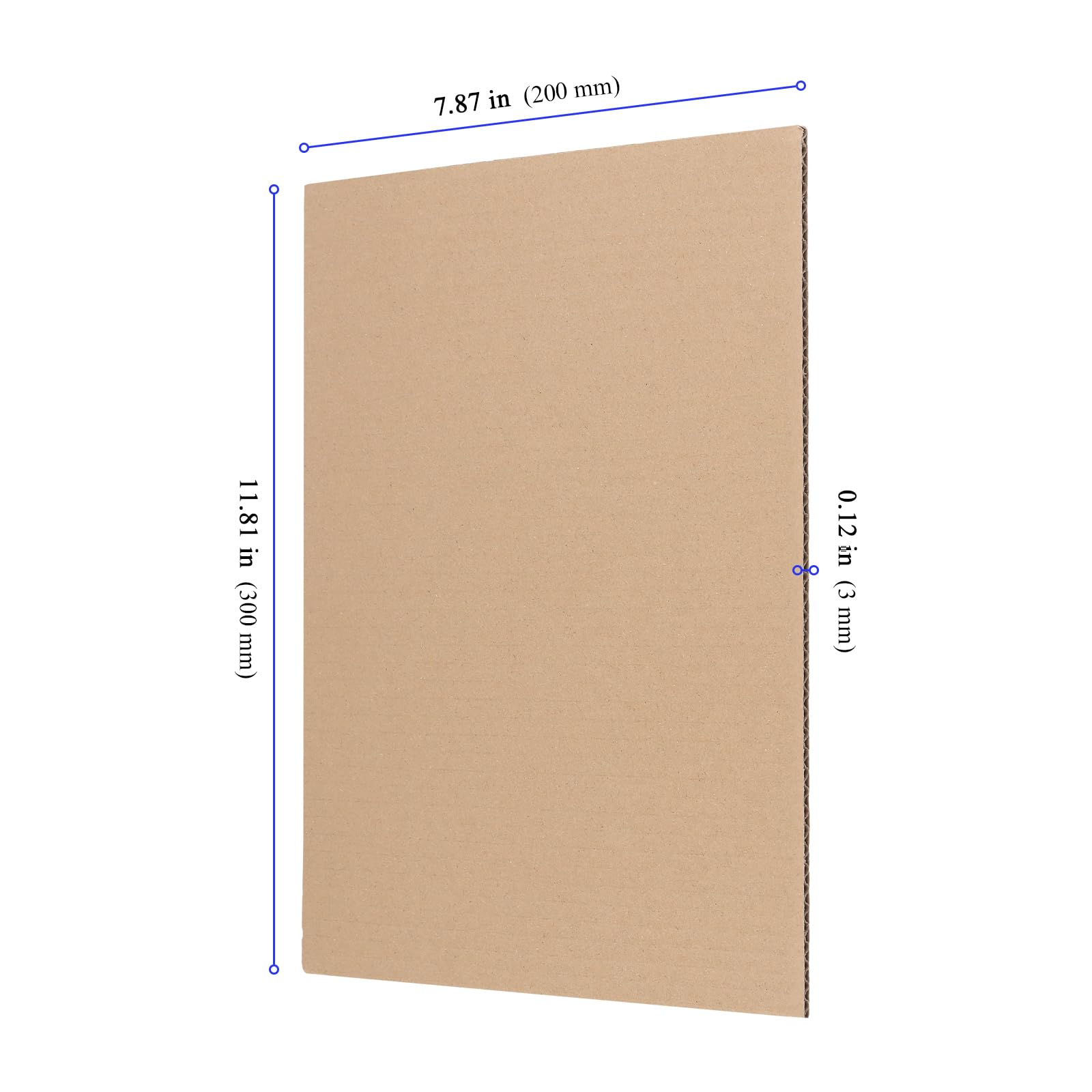 YUENPUN 120 Stück Wellpappe zum Basteln, 20 x 30 cm Bastelkarton Braun, 3 mm Dicke Pappe für DIY, Kunsthandwerk, Verpackung