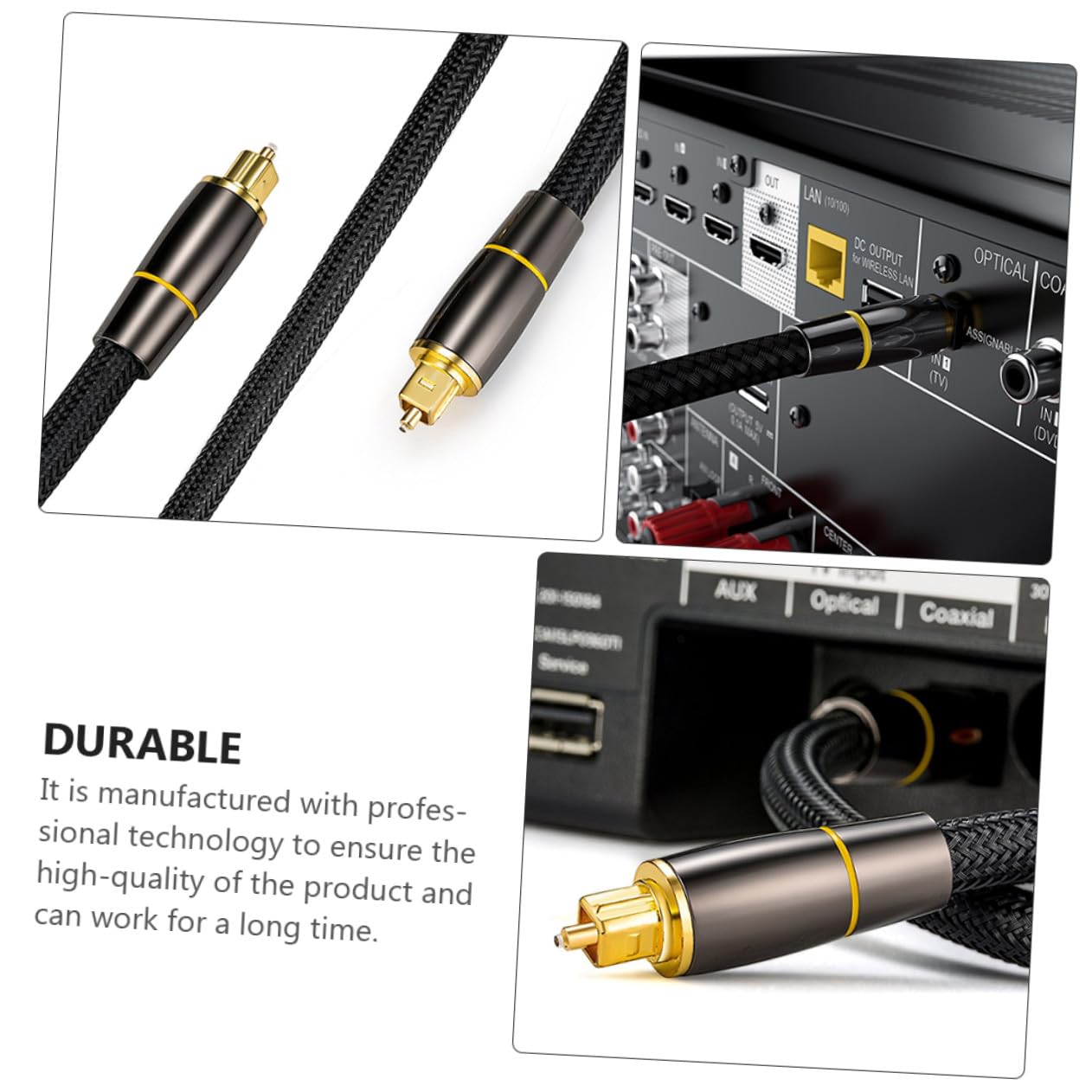 Didiseaon Cavo Audio Ottico Digitale in Fibra Ottica Nero 20 M | Trasmissione Segnale, 1 Pezzo, per Console di Gioco e Sound Bar, Collegamento Tv Domestico