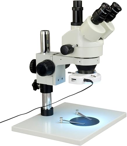 Omax 7 x -45 X Zoom trinocular microscopio estéreo + 144 LED de luz Anillo