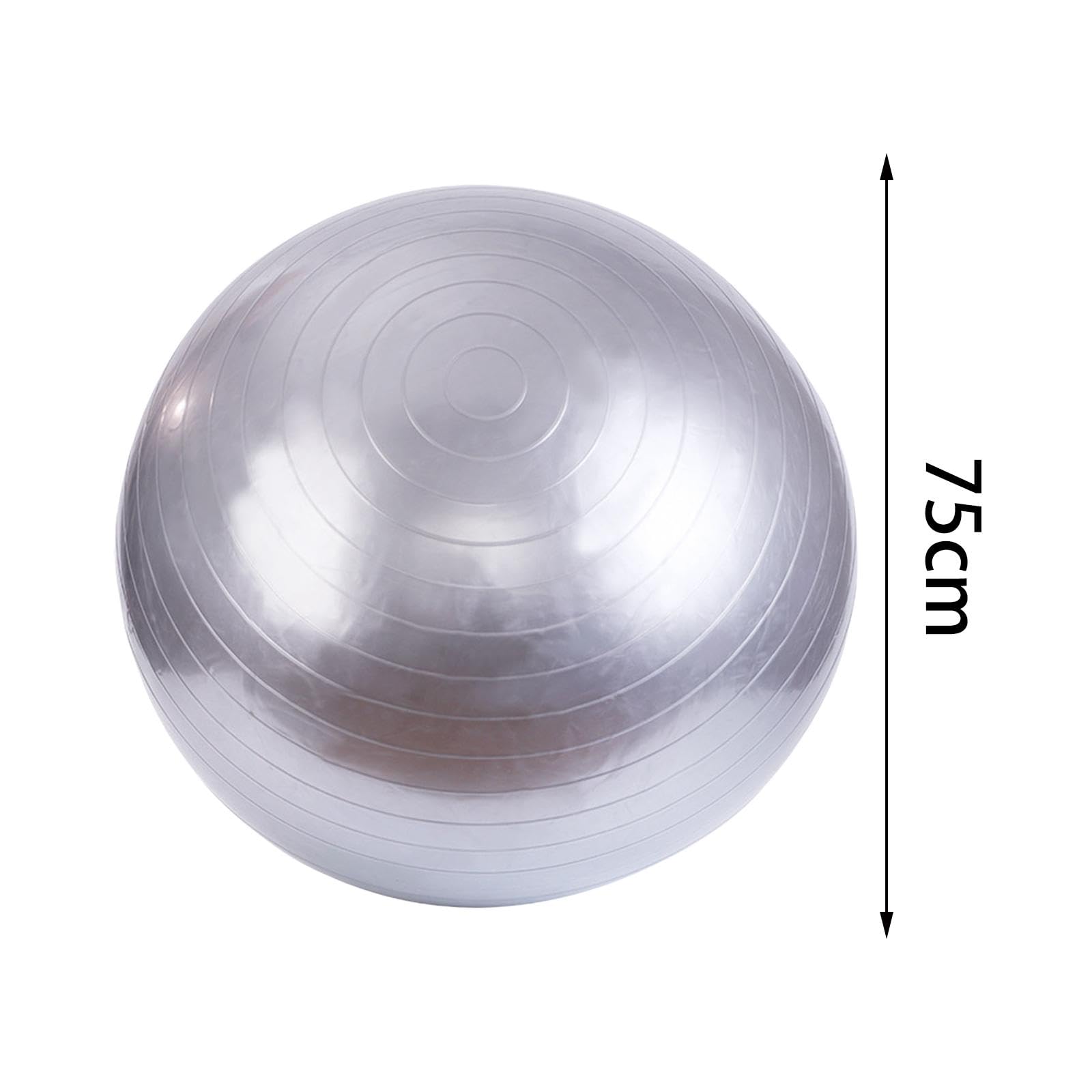 Palla da yoga, antiscivolo, spessa, per equilibrio, palestra, ginnastica, 55 cm, argento