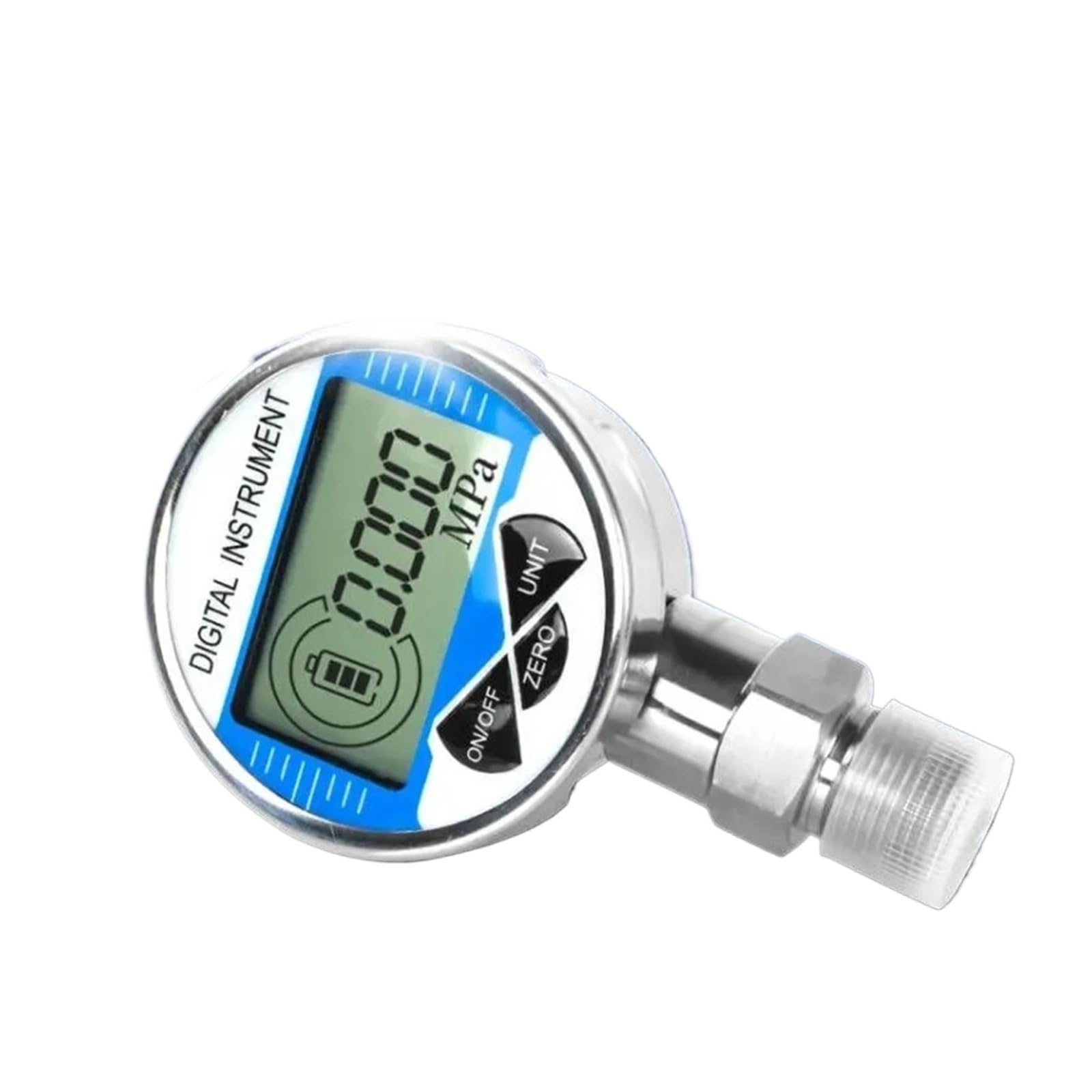 Manometer G1/2, 60 mm, digitales Luft-Öl-Manometer, Edelstahl, digitales Flüssigkeitsmanometer(-100-500KPA,G1-2 Radial)