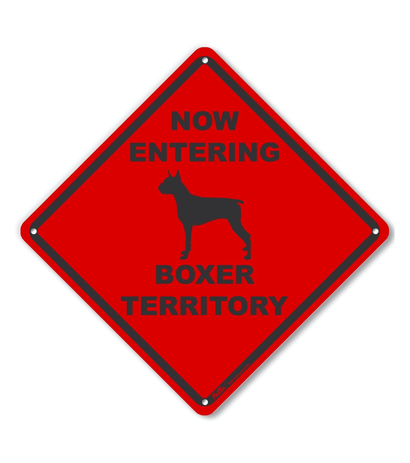 Panneau en aluminium Boxer Territory plaque de signalisation chien rouge - 2