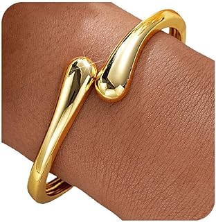 MTINEAPS Gold Bangle Bracelets for Women Teens Trendy Chunky Adjustable Twist Cuff Bracelet Jewelry Gifts