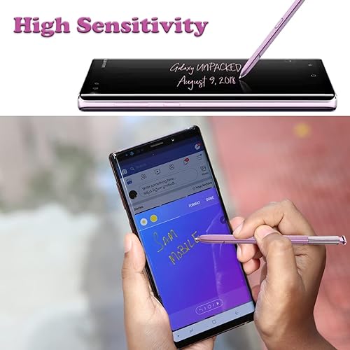 Miniatura 5 de 2 lápices capacitivos Galaxy Note 9 de repuesto sin Bluetooth Stylus Touch S Pen para Samsung Galaxy Note 9 N960 todas las versiones (morado lavanda)