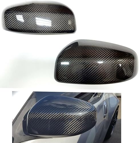 Miniatura 8 de Cubierta de espejo retrovisor lateral para 2009-2020 Nissan 370Z Z34 fibra de carbono negra