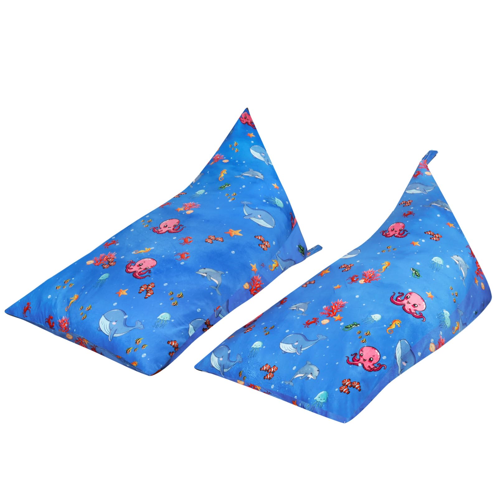 KOLACEN Stuffed Animal Toy Bean Bag Cover Soft Toy Storage Bean Bags Without Filling Foldable Kids Sofa Children's Bean Bags Adult Bean Bag Beanbags for Kids Children Large Capacity 250L Blue - Image 2