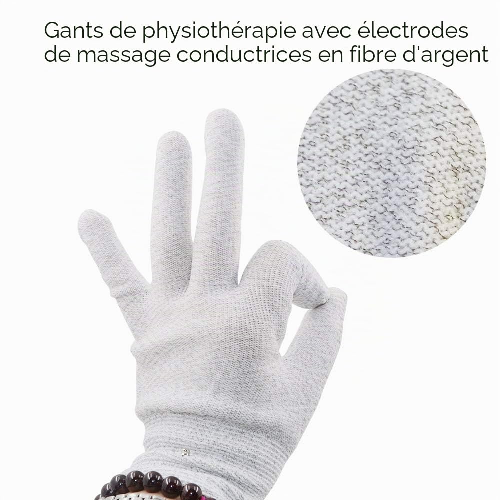 CareforYou Gants conducteurs électrodes EMS avec coussinets d'électrodes à pression Gants de massage