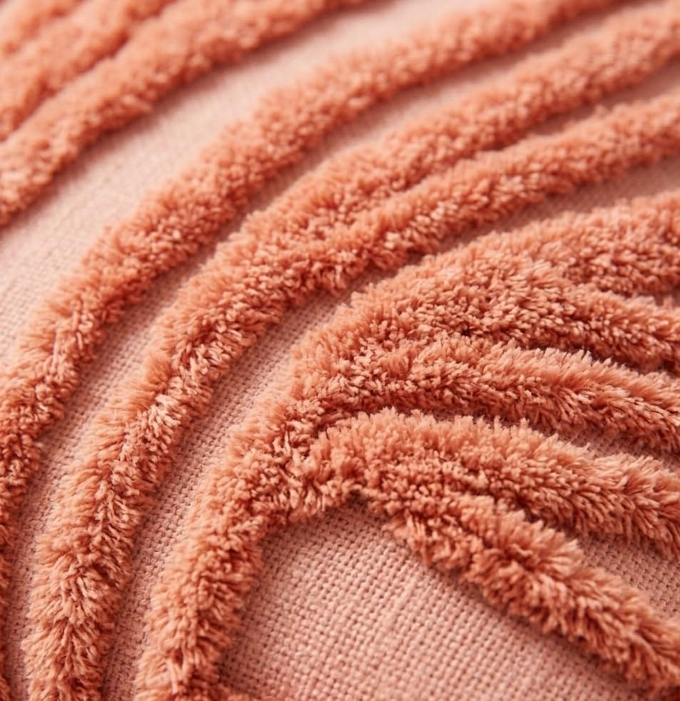 Image of Sofa Cushion Cover Cotton for Living Room Couch Soft Pillow Covers (Peach Lines, 16 x 16 Inch (Pack of 2))