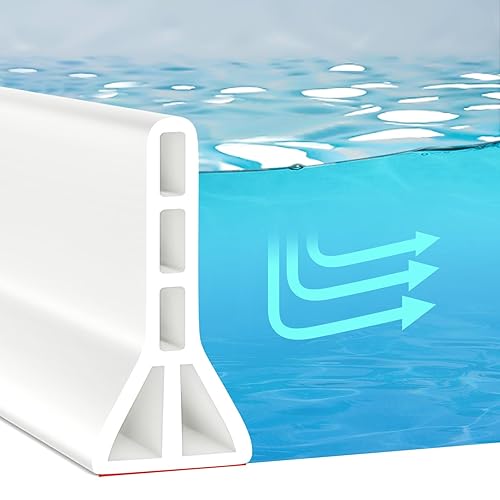 (Upgraded) 3" High Shower Threshold Water Dam 67 Inch Collapsible Shower Barrier Water Barrier Shower Water Stopper Shower Water Guard Dry and Wet Separation for Bathroom Kitchen and More(5.6ft)