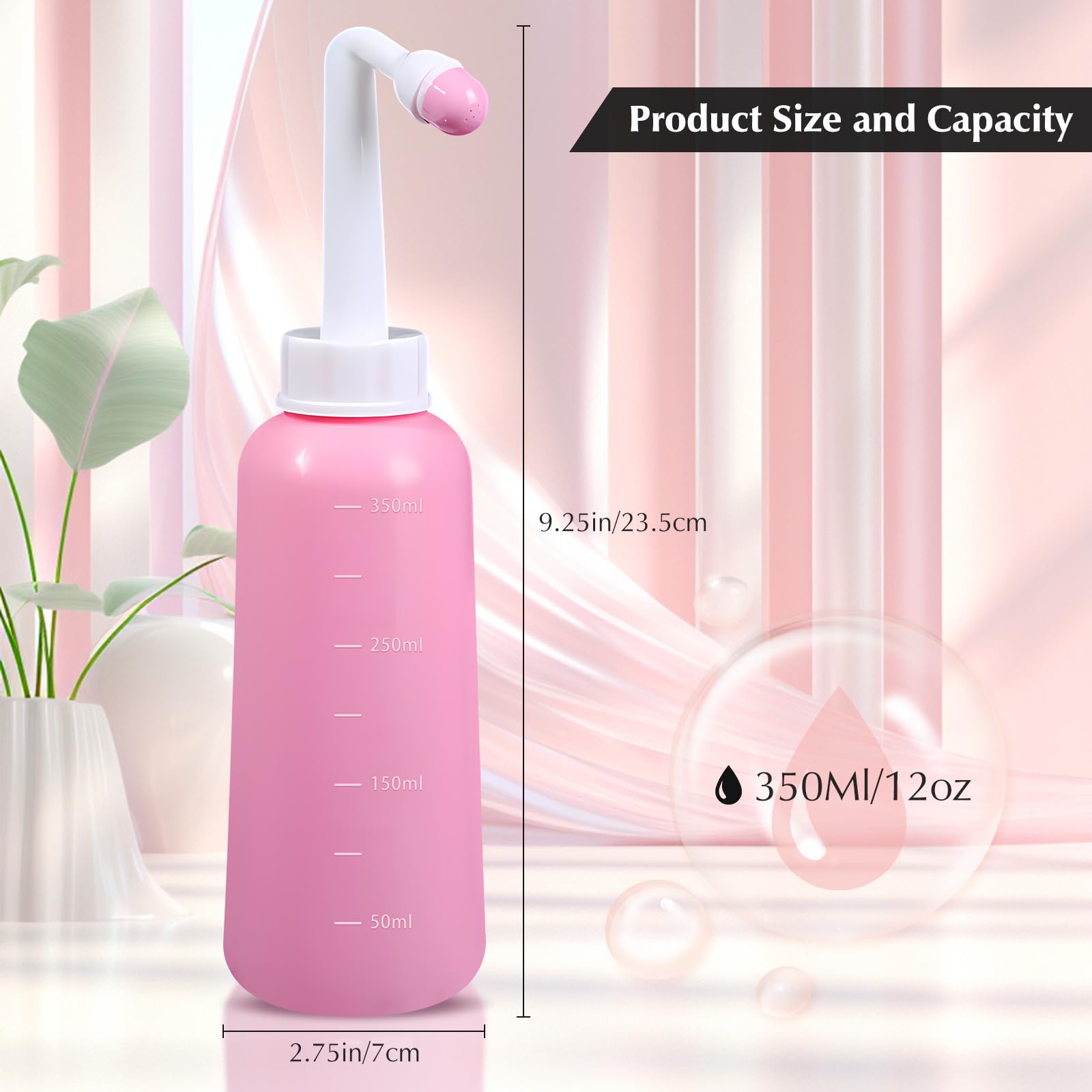 Peri Bottle for Postpartum Care, Travel Large Capacity 12oz/350ml, Portable Handheld Bidet for Perineal Recovery and Cleansing, New Mom After Birth Recovery Essentials