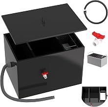 40 lbs Commercial Grease Trap - Grease Interceptor, Carbon Steel, 26x18x18in, 15.4 GPM Grease Trap for Kitchen Sink, Under Sink Grease Trap for Restaurants, Canteens, Coffee Shops, Kitchens
