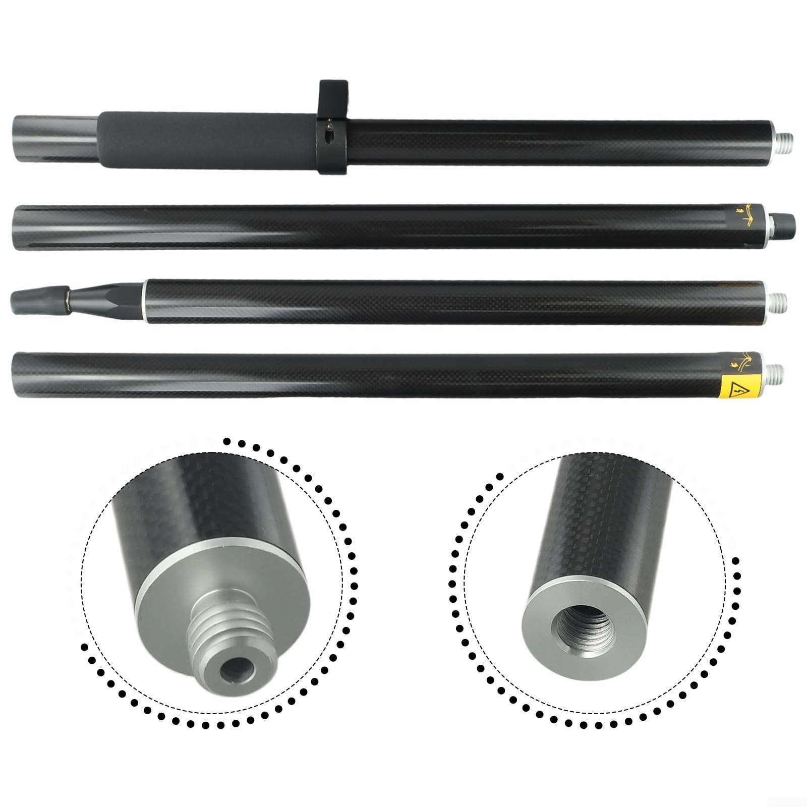 Gps Pole 32 mm – 2 m lunghezza palo in fibra di carbonio, compatibile con tutte le interfacce GPS e palo per misurazioni di precisione (2 m)