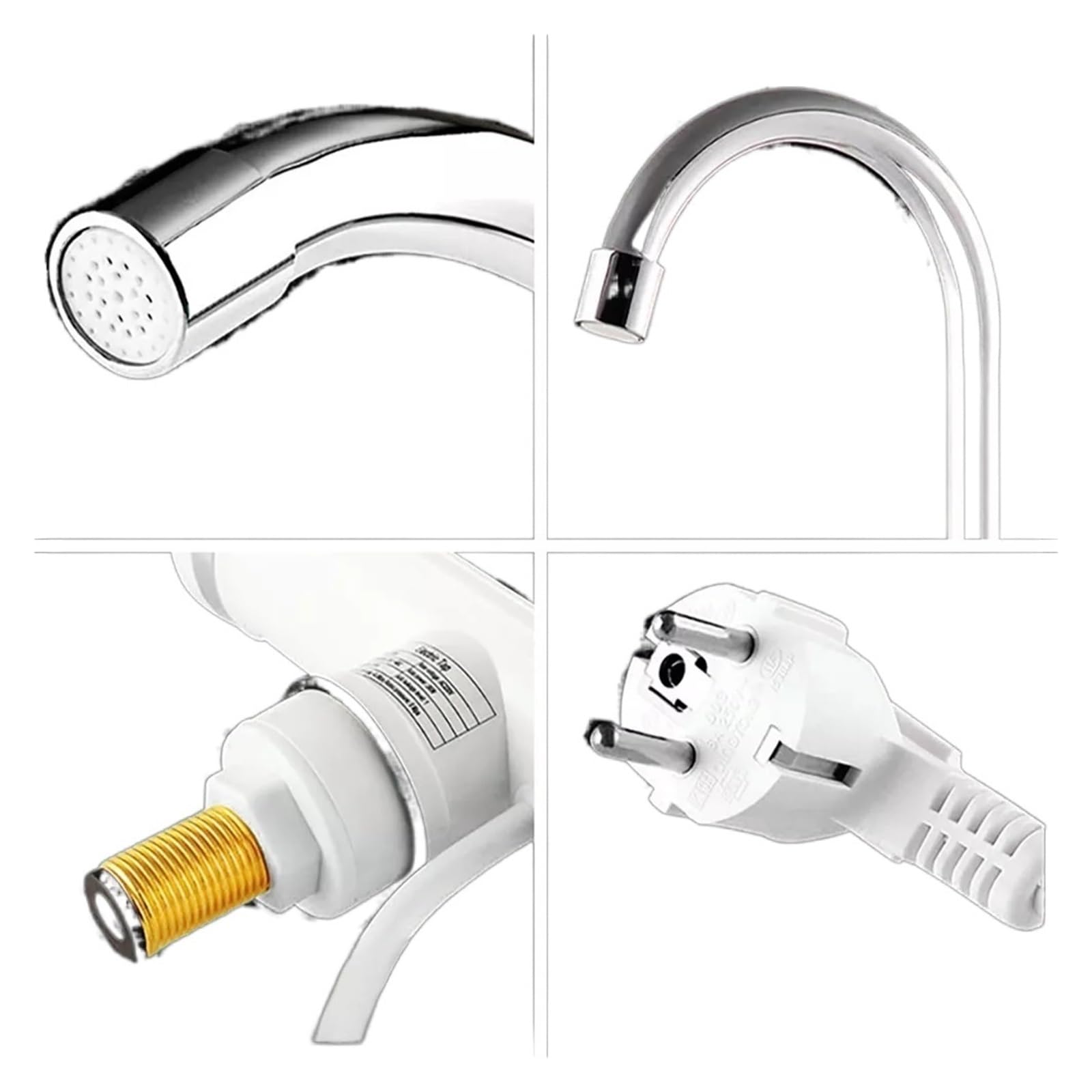Display della temperatura dello scaldabagno elettrico istantaneo Riscaldamento dell'acqua Scaldabagno caldo della cucina con rubinetto della cucina a LED