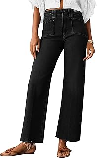 KUNMI Jeans for Women Wide Leg Baggy High Waist Boyfriends Straight Leg Stretchy Denim Pants Trendy Fall 2026