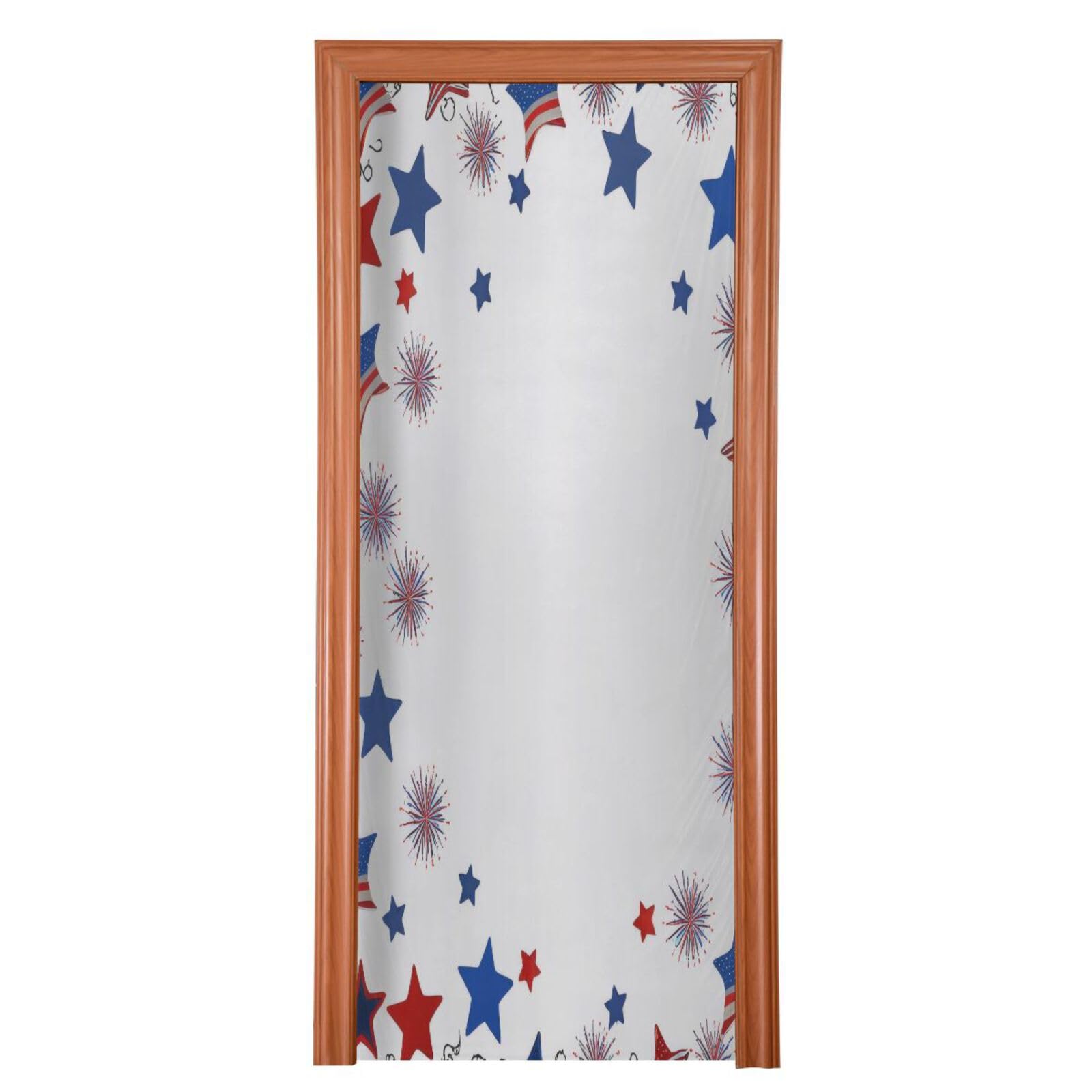 FLildon Patriotic Stars Independence Day Door Cover Decoration, 4th of July Party Accessory Porch Decor for Festive Ornament Room Door Covers 32 x 79 Inch