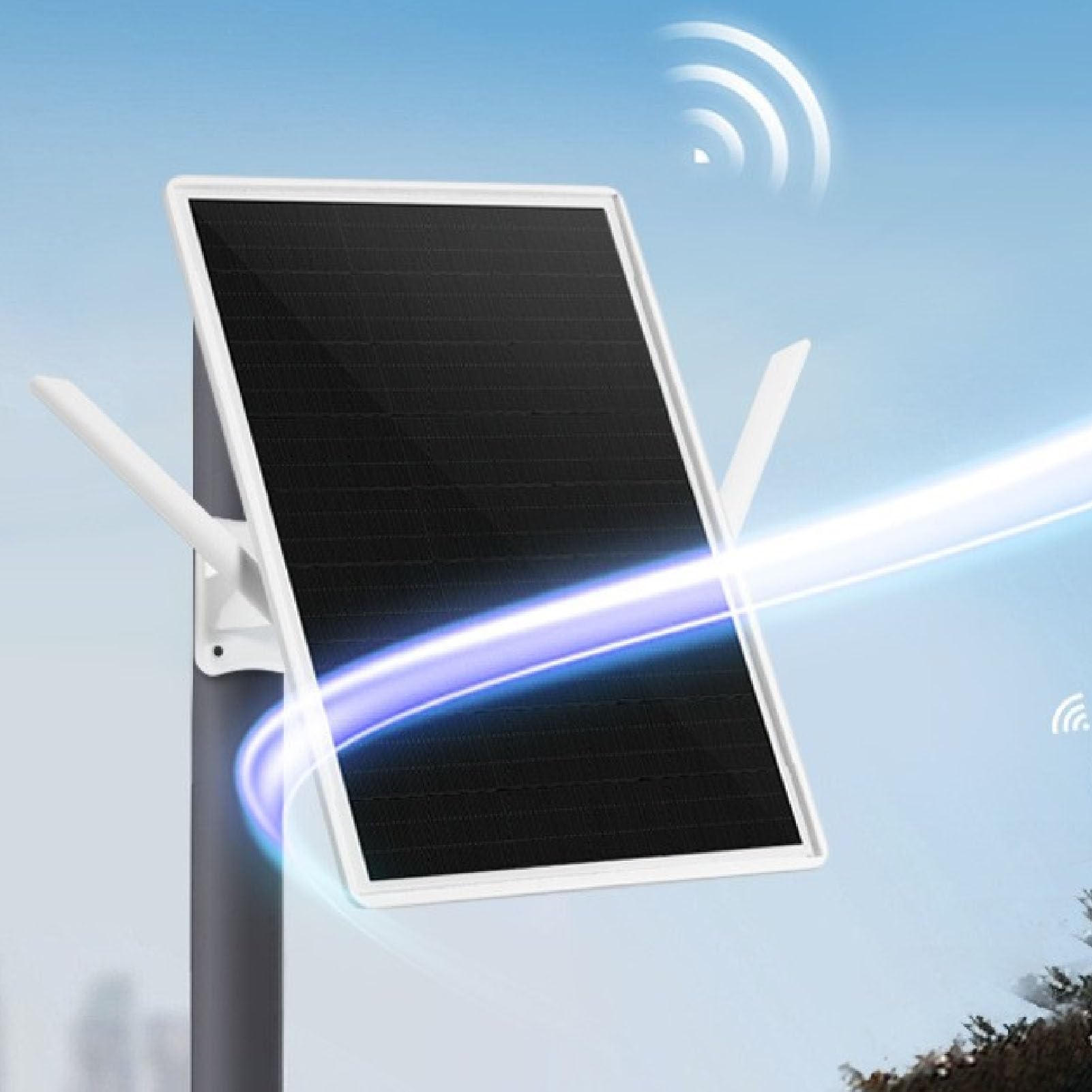 Extensor WiFi Solar, Amplificador de Señal Inalámbrico, Batería Solar, Repetidor WiFi para Exteriores de 300 Mbps, Alcance de 656 Pies, a Prueba de Agua, para Enrutadores d