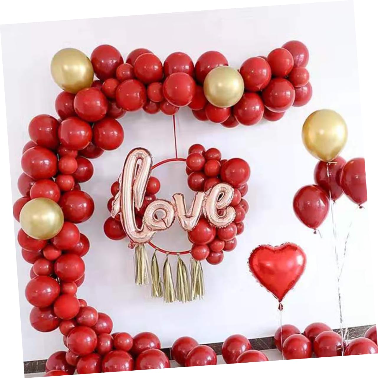 25 Palloncini Doppi in Lattice Rosso 18 Pollici per Matrimonio | Confezione da 25 Pezzi, Stile Romantico e Raffinato, Adatti a Festa e Cerimonia